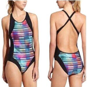 Athleta Streamline Rainbow One Piece Swimsuit Size M